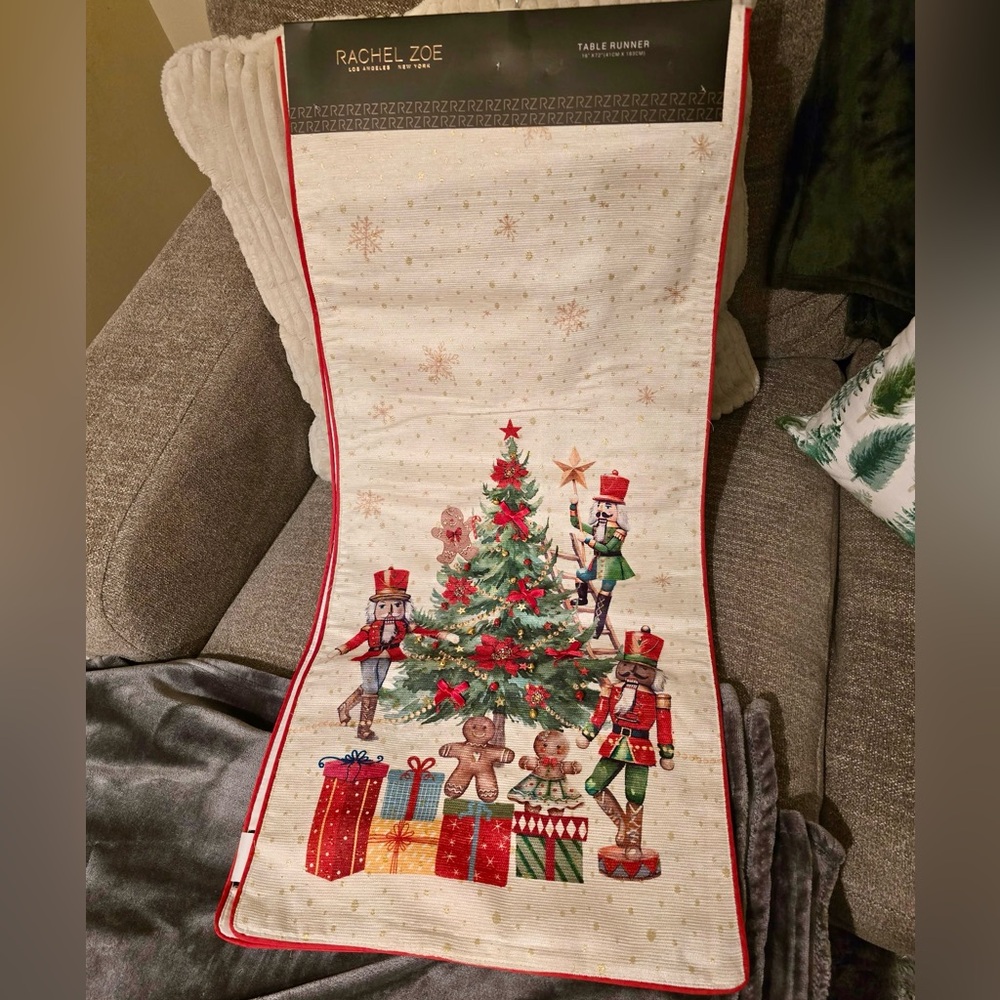 Rachel Zoe Festive Nutcracker and Tree Table Runner